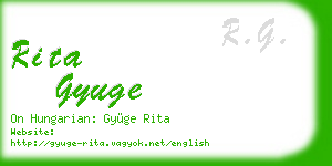 rita gyuge business card